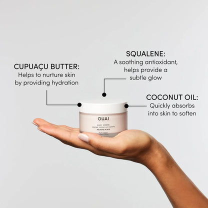 OUAI Body Cream Travel Size, Melrose Place - Hydrating Whipped Body Cream with Cupuaçu Butter, Coconut Oil & Squalane - Softens Skin and Delivers Healthy-Looking Glow - Sulfate Free Skin Care (3.4 Oz) Avelisse