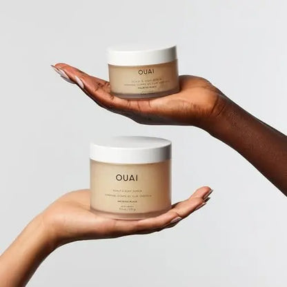 OUAI Scalp & Body Scrub Travel Size, Melrose Place - Exfoliating Body Scrub with Sugar & Coconut Oil Blend for Smooth, Moisturized Skin - Gentle for Removing Product Build Up (3.4 Oz) Avelisse
