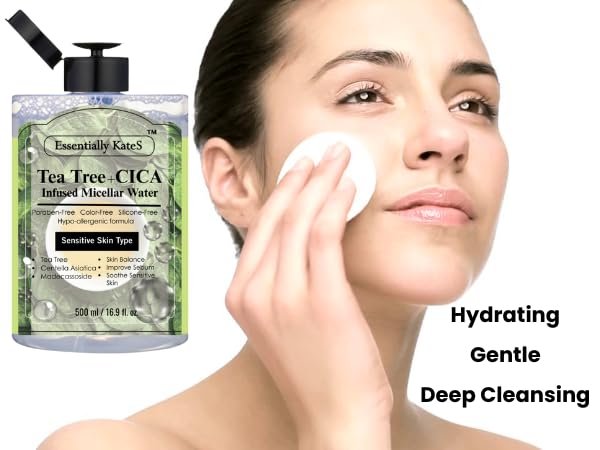 Essentially KateS Korean Micellar Water Makeup Remover 16.9 Fl Oz – No Stinging, No Tightness, No Over-Drying – SuperHydrating No-Rinse Facial Cleanser for Sensitive Skin - görsel 7