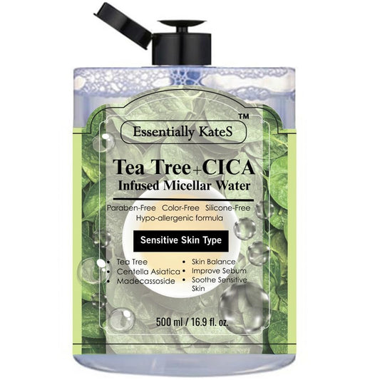 Essentially KateS Korean Micellar Water Makeup Remover 16.9 Fl Oz – No Stinging, No Tightness, No Over-Drying – SuperHydrating No-Rinse Facial Cleanser for Sensitive Skin