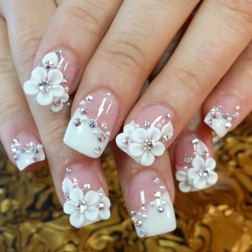 12 Grids Flowers Nail Charms 3D Resin Colorful Petals Charms for Acrylic Nails Gold White Pearls Flatback Rhinestones Nail Art Charms Spring Summer Supplies for Women Nail Decorations Crafts - görsel 10