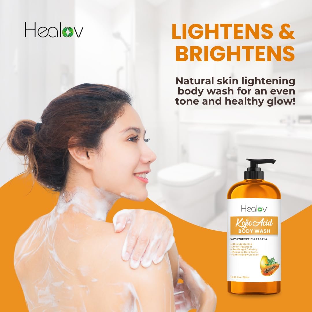 Ganskin Kojic Acid Soap for Hyperpigmentation – Skin Brightening Kojic Papaya Body Wash – Dark Spot Soap Reduces Acne, Scars, and Evens Tone – Turmeric Body Wash for Brighter Glowing Tone - görsel 7
