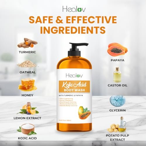 Ganskin Kojic Acid Soap for Hyperpigmentation – Skin Brightening Kojic Papaya Body Wash – Dark Spot Soap Reduces Acne, Scars, and Evens Tone – Turmeric Body Wash for Brighter Glowing Tone - görsel 12