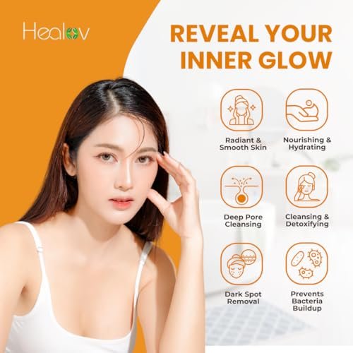 Ganskin Kojic Acid Soap for Hyperpigmentation – Skin Brightening Kojic Papaya Body Wash – Dark Spot Soap Reduces Acne, Scars, and Evens Tone – Turmeric Body Wash for Brighter Glowing Tone - görsel 6