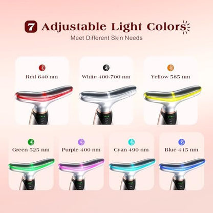 Pedete Facial Massager: 7-Color Red Light Therapy with Heat & Vibration for Face and Neck Avelisse