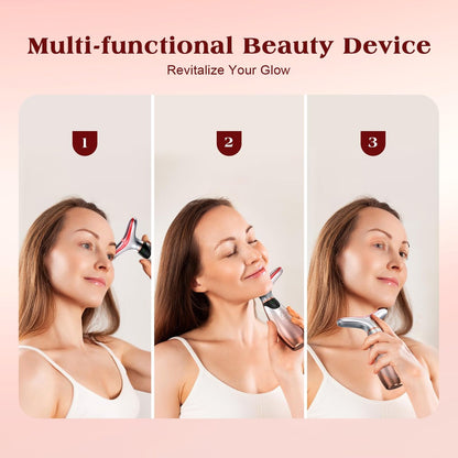 Pedete Facial Massager: 7-Color Red Light Therapy with Heat & Vibration for Face and Neck Avelisse