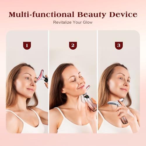 Pedete Facial Massager: 7-Color Red Light Therapy with Heat & Vibration for Face and Neck Avelisse