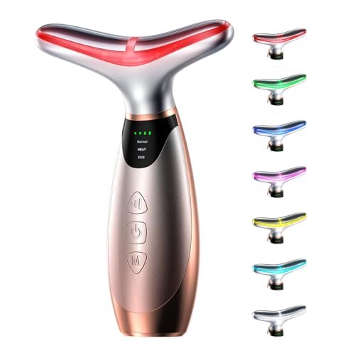 Pedete Facial Massager: 7-Color Red Light Therapy with Heat & Vibration for Face and Neck Avelisse