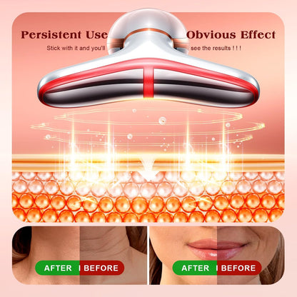 Pedete Facial Massager: 7-Color Red Light Therapy with Heat & Vibration for Face and Neck Avelisse