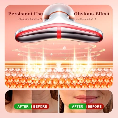 Pedete Facial Massager: 7-Color Red Light Therapy with Heat & Vibration for Face and Neck Avelisse