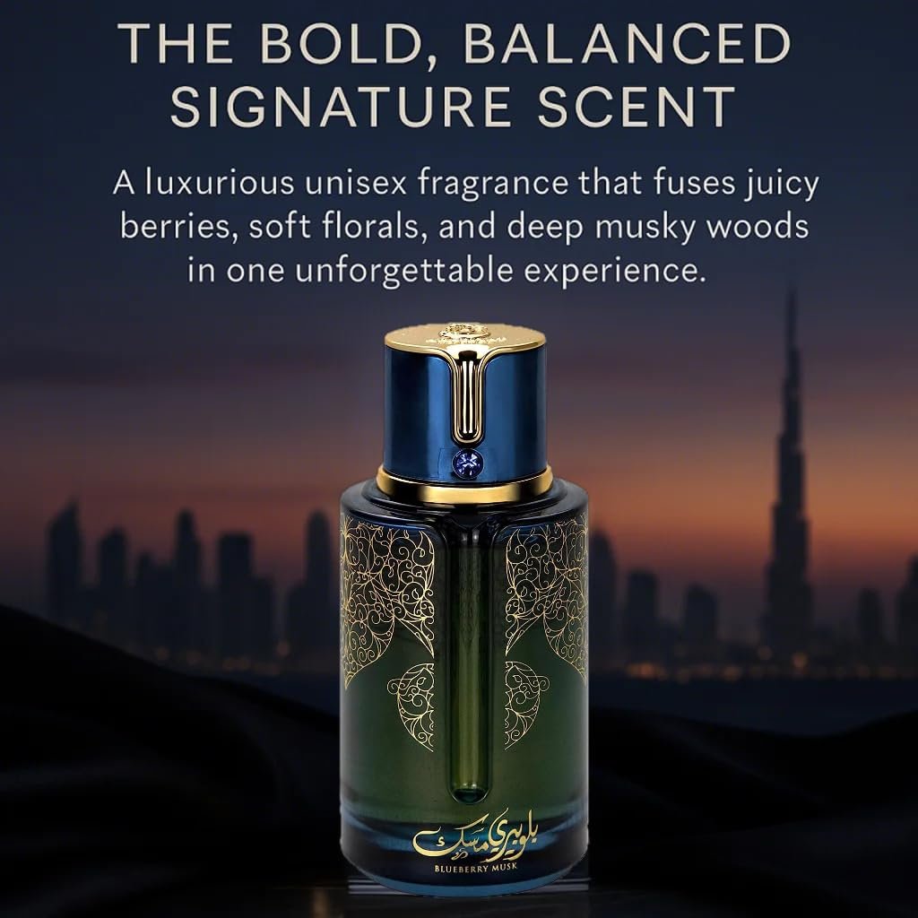 9 O'CLOCK BlueBerry Musk Unisex Perfume - Long Lasting Eau de Parfum for Men and Women, 3.4 Fl Oz Avelisse