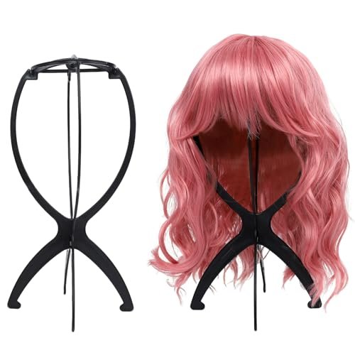 Seewaazee 2 Pack Wig Stand – Portable Wig Holder for Styling and Storage, Black Tripod Wig Head Stand for Multiple Wigs - görsel 2