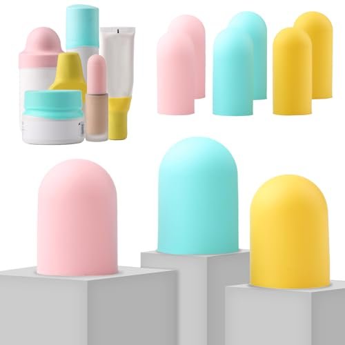 9 Pack Silicone Bottle Covers for Traveling - Leak Proof Airplane Travel Essentials for Women, Beach Vacation and Cruise Ship Accessories - görsel 2
