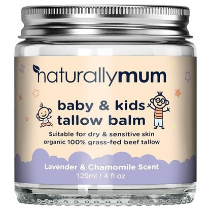NaturallyMum Baby & Kids Tallow Balm - All-Natural Organic Grass Fed Beef Tallow Moisturizing Cream for Dry & Sensitive Skin - 4.2 fl oz Avelisse