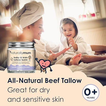 NaturallyMum Baby & Kids Tallow Balm - All-Natural Organic Grass Fed Beef Tallow Moisturizing Cream for Dry & Sensitive Skin - 4.2 fl oz Avelisse