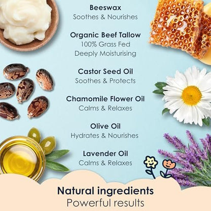 NaturallyMum Baby & Kids Tallow Balm - All-Natural Organic Grass Fed Beef Tallow Moisturizing Cream for Dry & Sensitive Skin - 4.2 fl oz Avelisse