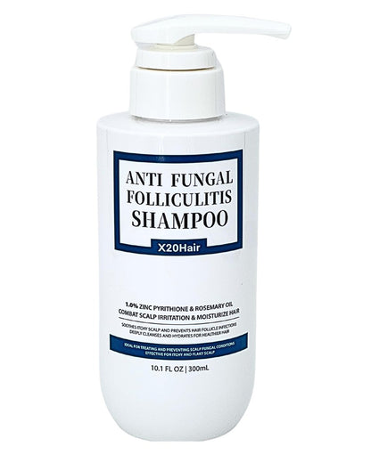 X20Hair Folliculitis Shampoo with 1% Zinc Pyrithione - Gentle Anti-Dandruff & Itchy Scalp Relief - Nourishing with Aloe, Green Tea & Rosemary - 10.14 Fl Oz