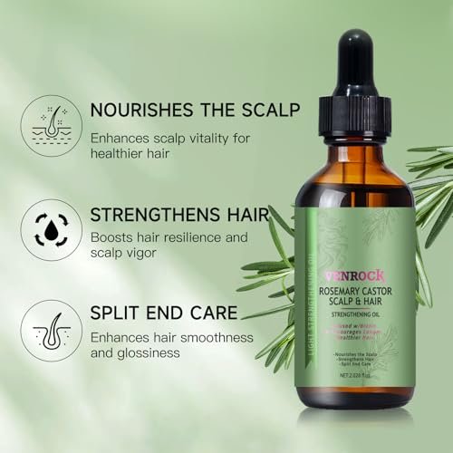 Venrock Rosemary Castor Hair Oil - Biotin Infused Scalp & Hair Strengthening Oil for Nourishing Scalp, Repairing Split Ends & Encouraging Longer, Healthier Hair | Lightweight Daily Hair Care - görsel 10