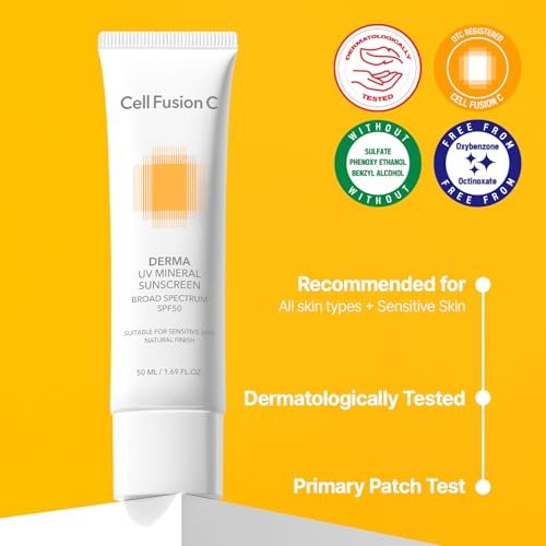 Cell Fusion C Derma UV Mineral Sunscreen SPF 50 - 19% Zinc Oxide, Natural Finish, 50ml / 1.69 fl.oz Avelisse