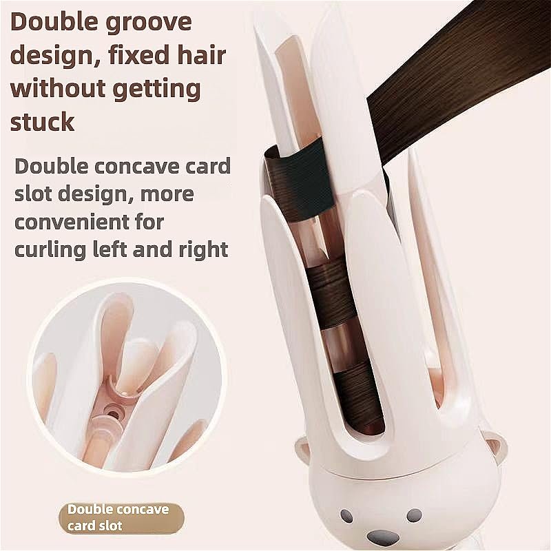 Fully Automatic Curling Stick Lazy Curling Tool - 28 mm Comfort Curler, Electric Rotating Curling Iron for Medium-Length Hair (Pink) - görsel 3
