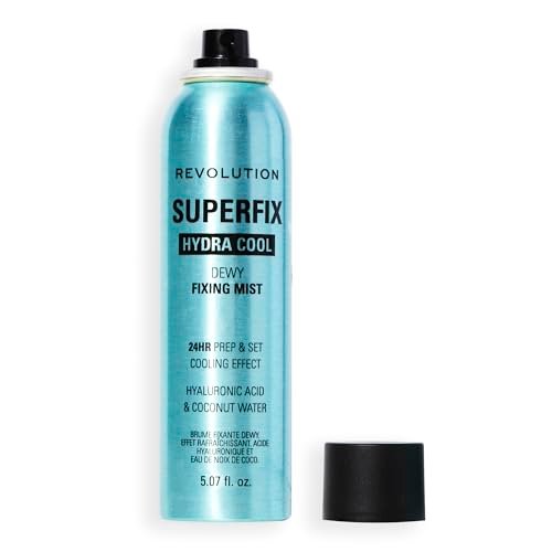 Revolution Superfix Hydra Cool Prep + Fix Continuous Fixing Mist – Hydrating Face Spray with Aloe Vera, Vegan & Cruelty Free, 5.7 oz Avelisse