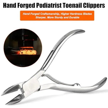 Podiatrist Toenail Clippers - Super Sharp & Wear-Resistant Stainless Steel for Thick & Ingrown Nails, Curved Blade for Men, Women, Seniors Avelisse