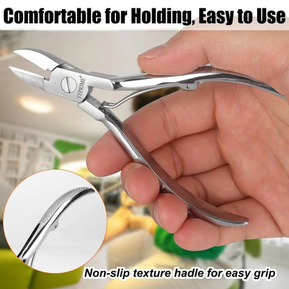 Podiatrist Toenail Clippers - Super Sharp & Wear-Resistant Stainless Steel for Thick & Ingrown Nails, Curved Blade for Men, Women, Seniors Avelisse