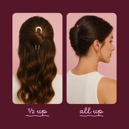 Cobana French Hair Pin – 5'' Gold Metal Pin for Buns, Twists & Updos – Secure Hold for Medium to Thick Hair – Lightweight Styling Accessory for Women
