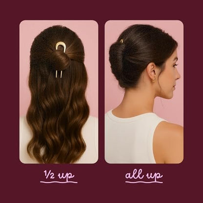 Cobana French Hair Pin – 5'' Gold Metal Pin for Buns, Twists & Updos – Secure Hold for Medium to Thick Hair – Lightweight Styling Accessory for Women