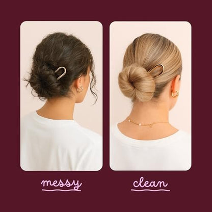 Cobana French Hair Pin – 5'' Gold Metal Pin for Buns, Twists & Updos – Secure Hold for Medium to Thick Hair – Lightweight Styling Accessory for Women
