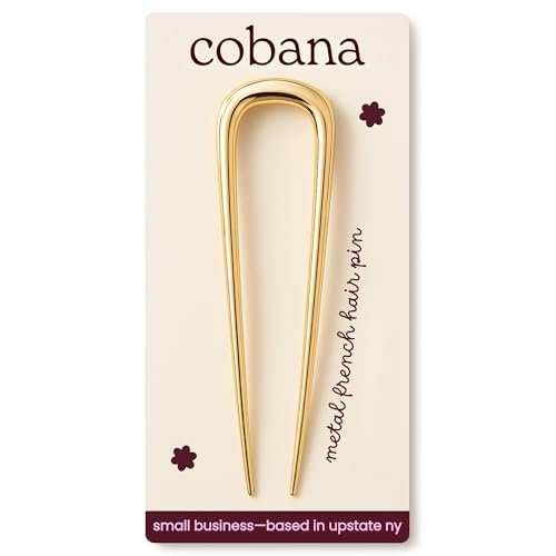 Cobana French Hair Pin – 5'' Gold Metal Pin for Buns, Twists & Updos – Secure Hold for Medium to Thick Hair – Lightweight Styling Accessory for Women - görsel 2