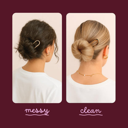 Cobana French Hair Pin – 5'' Gold Metal Pin for Buns, Twists & Updos – Secure Hold for Medium to Thick Hair – Lightweight Styling Accessory for Women