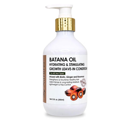 By Natures Batana Oil Hydrating & Stimulating Growth Leave-In Conditioner - Infused with Biotin, Ginger & Rosemary, 12 fl oz Avelisse
