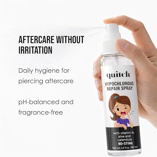 Quitch Piercing Aftercare Spray – Hypochlorous Acid Soothing Cleanser for New & Healing Piercings (Ear, Cartilage, Nose, Body) - görsel 5