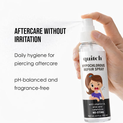Quitch Piercing Aftercare Spray – Hypochlorous Acid Soothing Cleanser for New & Healing Piercings (Ear, Cartilage, Nose, Body)