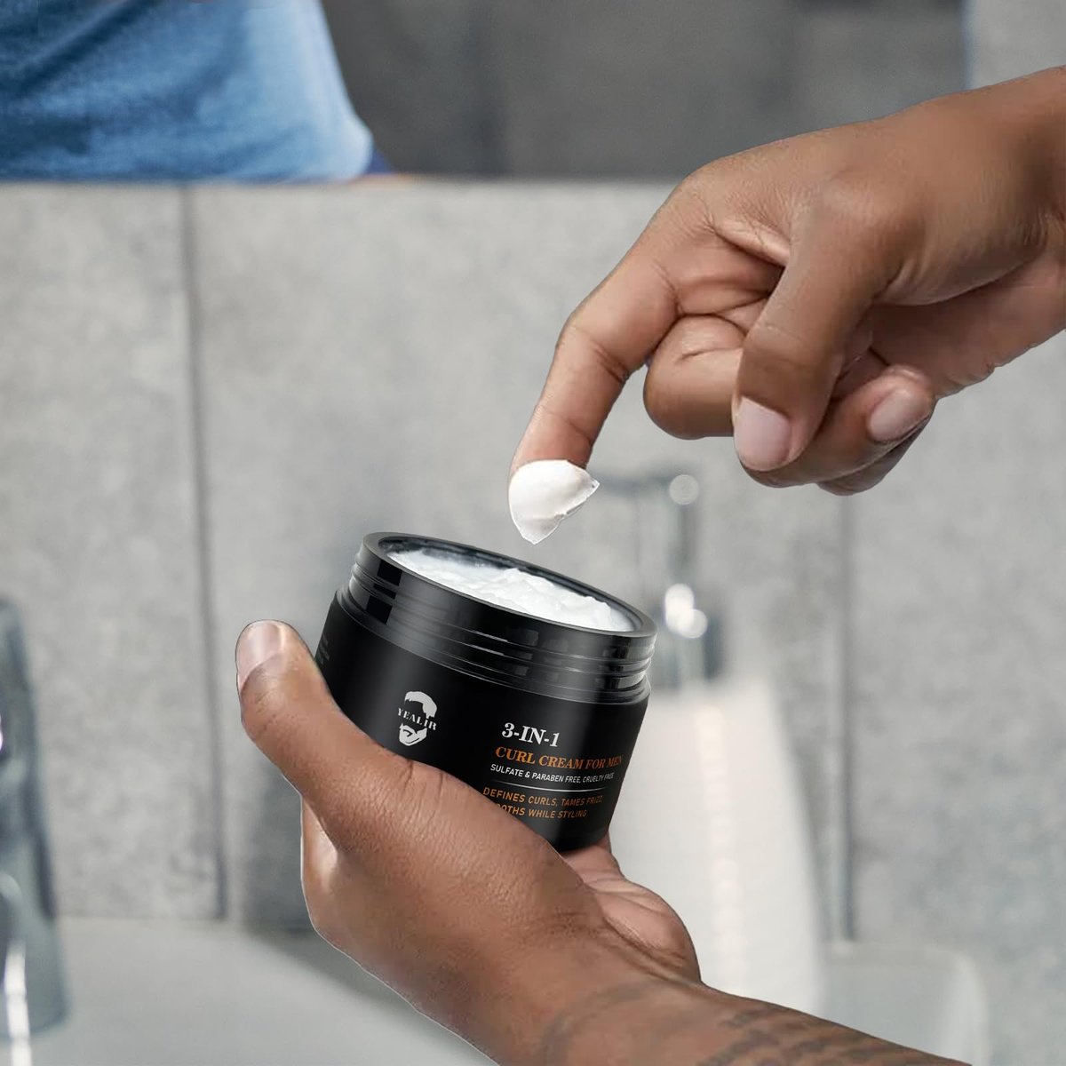 3-in-1 Curl Cream for Men – Defines Curls, Tames Frizz, Smooths & Texturizes Wavy Hair | Sulfate-Free | 3.38 oz - görsel 15