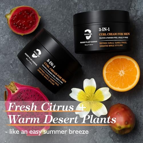 3-in-1 Curl Cream for Men – Defines Curls, Tames Frizz, Smooths & Texturizes Wavy Hair | Sulfate-Free | 3.38 oz - görsel 14