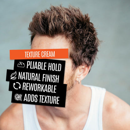 UPPERCUT DELUXE Texture Cream – Flexible, Reworkable Styling Cream for Men – Natural Matte Finish, Pliable Hold, Lightweight Hair Product – 3.5 oz / 100g