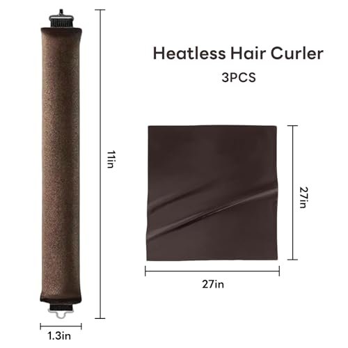 LERAO Heatless Curls Overnight - Velvet Heatless Curler Hair Overnight Blowout Rods for No Heat Curls (3 Pack) - görsel 12