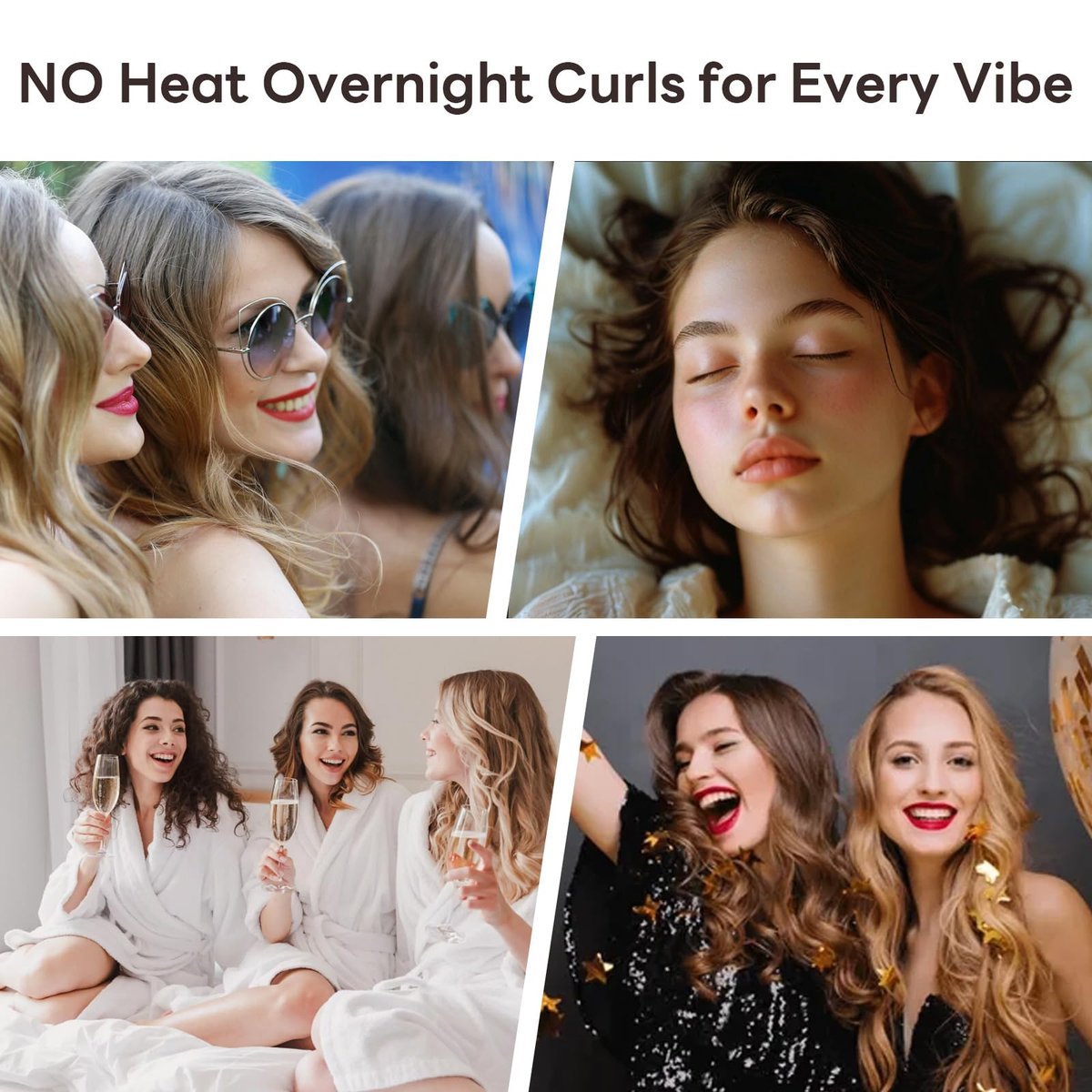 LERAO Heatless Curls Overnight - Velvet Heatless Curler Hair Overnight Blowout Rods for No Heat Curls (3 Pack) - görsel 13
