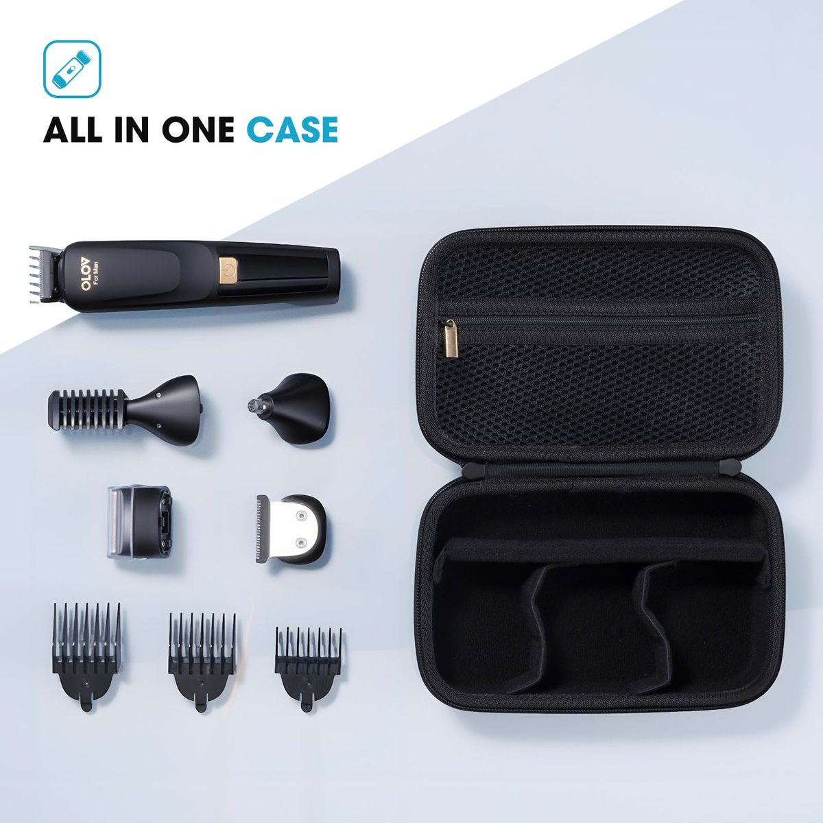 ProCase Hard EVA Travel Case for Electric Hair Clipper Trimmer, Protective Storage Organizer Bag for Beard/Body/Bikini Trimmer & Shaver - Black - görsel 3
