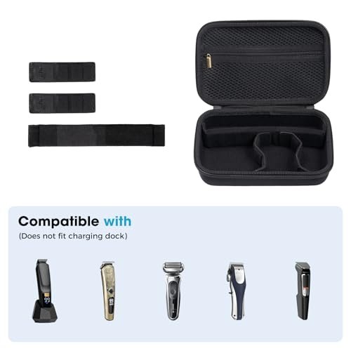 ProCase Hard EVA Travel Case for Electric Hair Clipper Trimmer, Protective Storage Organizer Bag for Beard/Body/Bikini Trimmer & Shaver - Black - görsel 6
