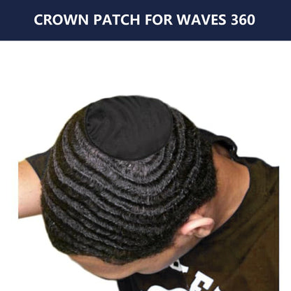kep-Mve Crown Patch for Waves with Laydown 360 Wave Pad - Rapid Waver's Crown Compression Patches Hair Care Set for Black Men (Black, 2 Pack)