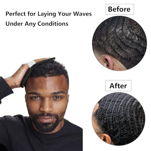 kep-Mve Crown Patch for Waves with Laydown 360 Wave Pad - Rapid Waver's Crown Compression Patches Hair Care Set for Black Men (Black, 2 Pack) - görsel 4
