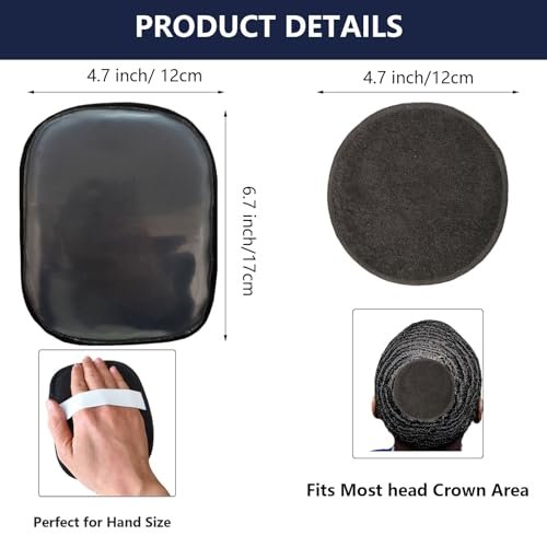 kep-Mve Crown Patch for Waves with Laydown 360 Wave Pad - Rapid Waver's Crown Compression Patches Hair Care Set for Black Men (Black, 2 Pack) - görsel 6
