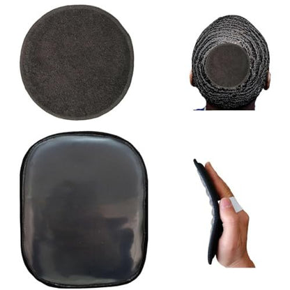 kep-Mve Crown Patch for Waves with Laydown 360 Wave Pad - Rapid Waver's Crown Compression Patches Hair Care Set for Black Men (Black, 2 Pack)