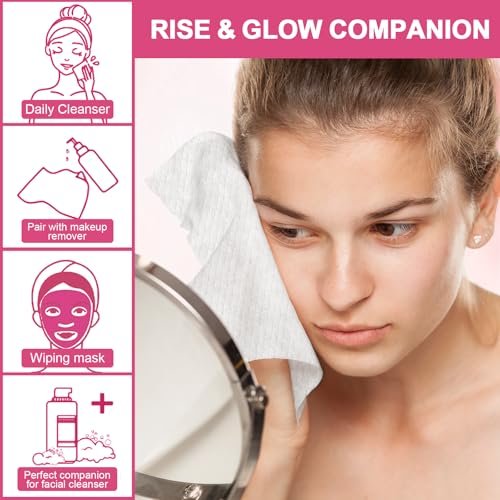 FACEMADE Ultra Thick Disposable Face Towels – 100 Count (2 Packs) – USDA Certified 100% Biobased Facial Towelettes for Makeup Remover & Skincare - görsel 6