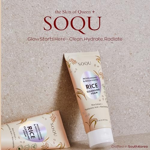 SOQU Rice Foam Cleanser with Niacinamide & Hyaluronic Acid – Gentle Korean Face Wash for Hydrating & Brightening – Made in Korea – 200ml - görsel 10