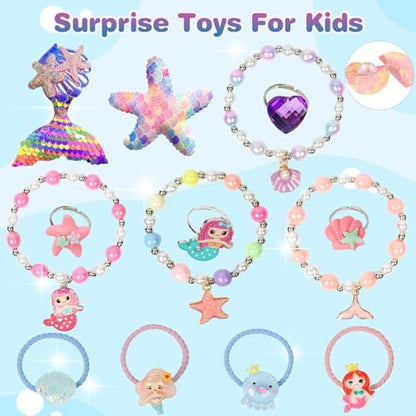 12-Piece Girls Bath Bombs with Toys Inside – Mermaid Princess Surprise Jewelry Set for Kids, Natural Fizzing Bath Fizzies, Birthday Gift or Stocking Stuffer Avelisse