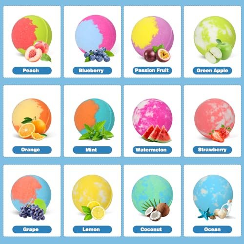 12-Piece Girls Bath Bombs with Toys Inside – Mermaid Princess Surprise Jewelry Set for Kids, Natural Fizzing Bath Fizzies, Birthday Gift or Stocking Stuffer Avelisse